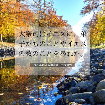 Picture 07 - ヨハネによる福音書 18:19 JPN - 大祭司はイエスに、弟子たちのこと - Bible Verse Picture