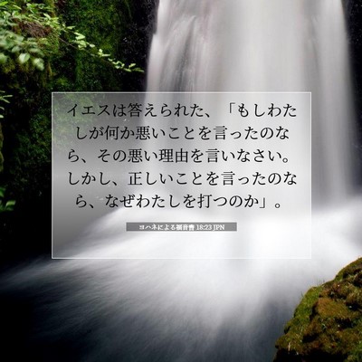 Picture 07 - ヨハネによる福音書 18:23 JPN - イエスは答えられた、「もしわたし - Bible Verse Picture