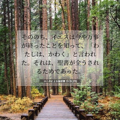 Picture 07 - ヨハネによる福音書 19:28 JPN - そののち、イエスは今や万事が終っ - Bible Verse Picture