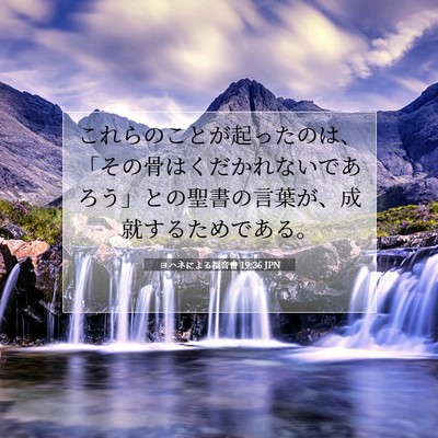 Picture 07 - ヨハネによる福音書 19:36 JPN - これらのことが起ったのは、「その - Bible Verse Picture