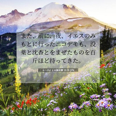 Picture 07 - ヨハネによる福音書 19:39 JPN - また、前に、夜、イエスのみもとに - Bible Verse Picture