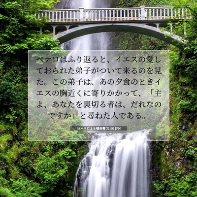 Picture 07 - ヨハネによる福音書 21:20 JPN - ペテロはふり返ると、イエスの愛し - Bible Verse Picture
