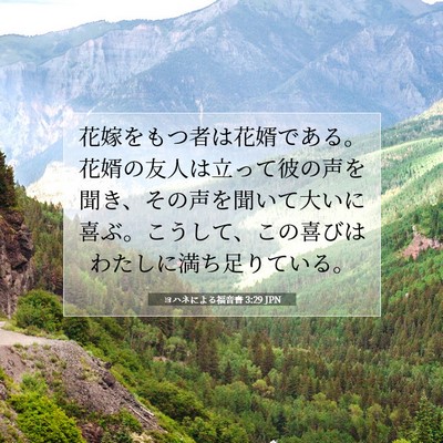 Picture 07 - ヨハネによる福音書 3:29 JPN - 花嫁をもつ者は花婿である。花婿の - Bible Verse Picture