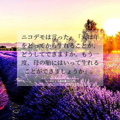 Picture 07 - ヨハネによる福音書 3:4 JPN - ニコデモは言った、「人は年をとっ - Bible Verse Picture