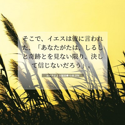 Picture 07 - ヨハネによる福音書 4:48 JPN - そこで、イエスは彼に言われた、「 - Bible Verse Picture