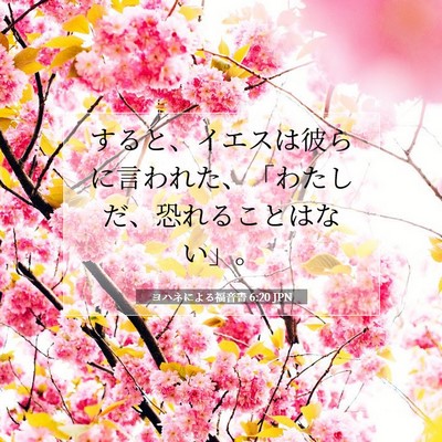 Picture 07 - ヨハネによる福音書 6:20 JPN - すると、イエスは彼らに言われた、 - Bible Verse Picture