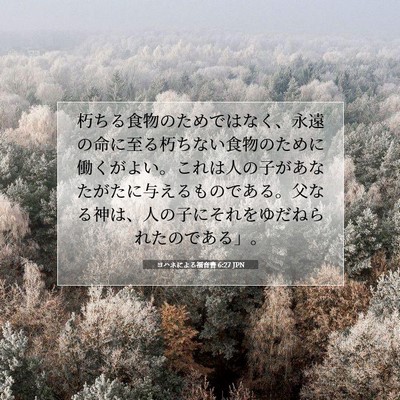 Picture 07 - ヨハネによる福音書 6:27 JPN - 朽ちる食物のためではなく、永遠の - Bible Verse Picture