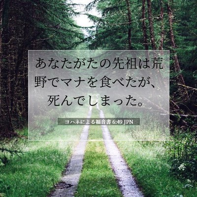 Picture 07 - ヨハネによる福音書 6:49 JPN - あなたがたの先祖は荒野でマナを食 - Bible Verse Picture