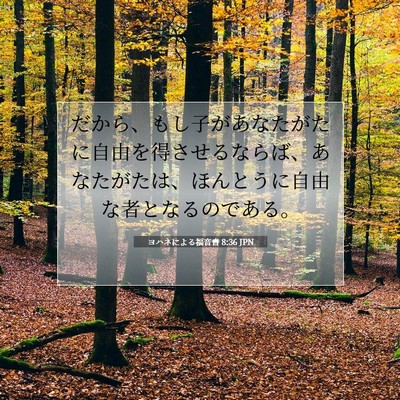 Picture 07 - ヨハネによる福音書 8:36 JPN - だから、もし子があなたがたに自由 - Bible Verse Picture