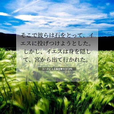 Picture 07 - ヨハネによる福音書 8:59 JPN - そこで彼らは石をとって、イエスに - Bible Verse Picture