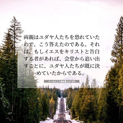 Picture 07 - ヨハネによる福音書 9:22 JPN - 両親はユダヤ人たちを恐れていたの - Bible Verse Picture