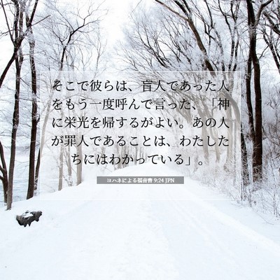 Picture 07 - ヨハネによる福音書 9:24 JPN - そこで彼らは、盲人であった人をも - Bible Verse Picture