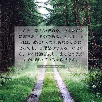 Picture 07 - ヨハネの第一の手紙 2:8 JPN - しかも、新しい戒めを、あなたがた - Bible Verse Picture