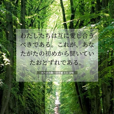 Picture 07 - ヨハネの第一の手紙 3:11 JPN - わたしたちは互に愛し合うべきであ - Bible Verse Picture
