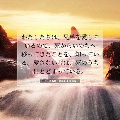 Picture 07 - ヨハネの第一の手紙 3:14 JPN - わたしたちは、兄弟を愛しているの - Bible Verse Picture