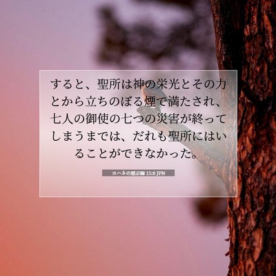 Picture 07 - ヨハネの黙示録 15:8 JPN - すると、聖所は神の栄光とその力と - Bible Verse Picture