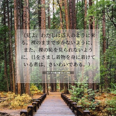 Picture 07 - ヨハネの黙示録 16:15 JPN - （見よ、わたしは盗人のように来る - Bible Verse Picture