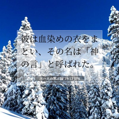 Picture 07 - ヨハネの黙示録 19:13 JPN - 彼は血染めの衣をまとい、その名は - Bible Verse Picture