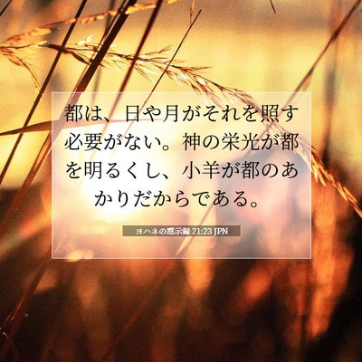 Picture 07 - ヨハネの黙示録 21:23 JPN - 都は、日や月がそれを照す必要がな - Bible Verse Picture
