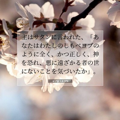 Picture 07 - ヨブ記 1:8 JPN - 主はサタンに言われた、「あなたは - Bible Verse Picture