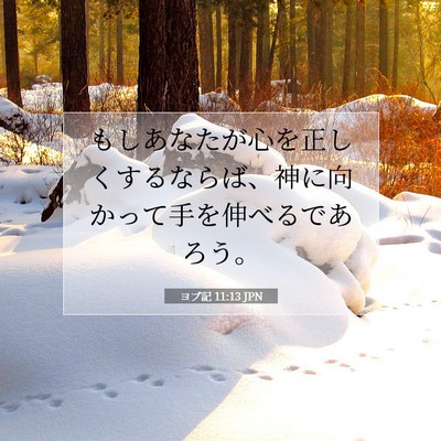 Picture 07 - ヨブ記 11:13 JPN - もしあなたが心を正しくするならば - Bible Verse Picture