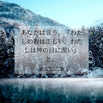 Picture 07 - ヨブ記 11:4 JPN - あなたは言う、『わたしの教は正し - Bible Verse Picture
