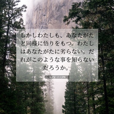 Picture 07 - ヨブ記 12:3 JPN - しかしわたしも、あなたがたと同様 - Bible Verse Picture