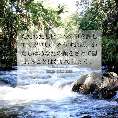 Picture 07 - ヨブ記 13:20 JPN - ただわたしに二つの事を許してくだ - Bible Verse Picture