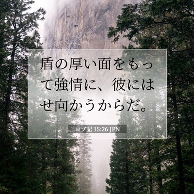 Picture 07 - ヨブ記 15:26 JPN - 盾の厚い面をもって強情に、彼には - Bible Verse Picture