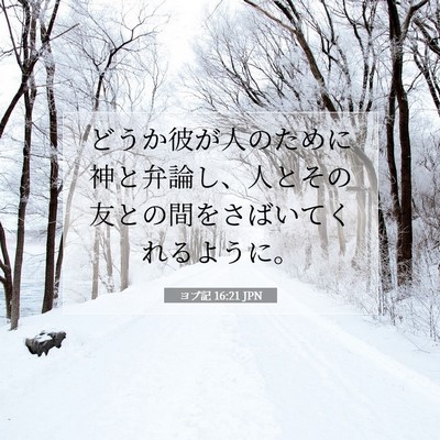 Picture 07 - ヨブ記 16:21 JPN - どうか彼が人のために神と弁論し、 - Bible Verse Picture