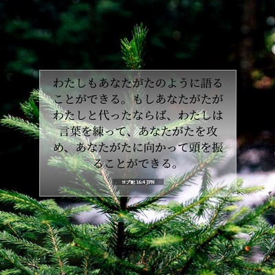 Picture 07 - ヨブ記 16:4 JPN - わたしもあなたがたのように語るこ - Bible Verse Picture
