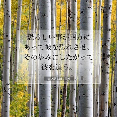 Picture 07 - ヨブ記 18:11 JPN - 恐ろしい事が四方にあって彼を恐れ - Bible Verse Picture