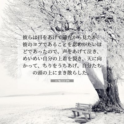 Picture 07 - ヨブ記 2:12 JPN - 彼らは目をあげて遠方から見たが、 - Bible Verse Picture