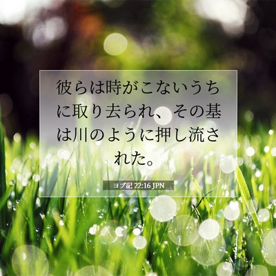 Picture 07 - ヨブ記 22:16 JPN - 彼らは時がこないうちに取り去られ - Bible Verse Picture