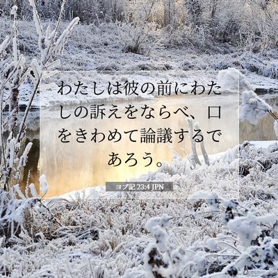 Picture 07 - ヨブ記 23:4 JPN - わたしは彼の前にわたしの訴えをな - Bible Verse Picture