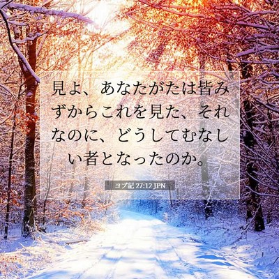 Picture 07 - ヨブ記 27:12 JPN - 見よ、あなたがたは皆みずからこれ - Bible Verse Picture