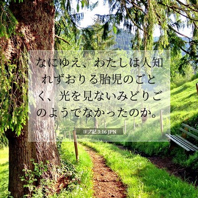 Picture 07 - ヨブ記 3:16 JPN - なにゆえ、わたしは人知れずおりる - Bible Verse Picture