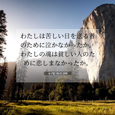 Picture 07 - ヨブ記 30:25 JPN - わたしは苦しい日を送る者のために - Bible Verse Picture