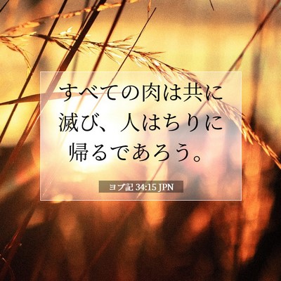 Picture 07 - ヨブ記 34:15 JPN - すべての肉は共に滅び、人はちりに - Bible Verse Picture