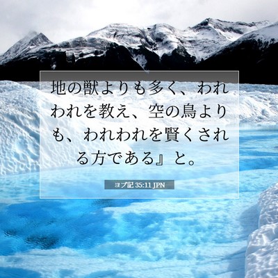 Picture 07 - ヨブ記 35:11 JPN - 地の獣よりも多く、われわれを教え - Bible Verse Picture