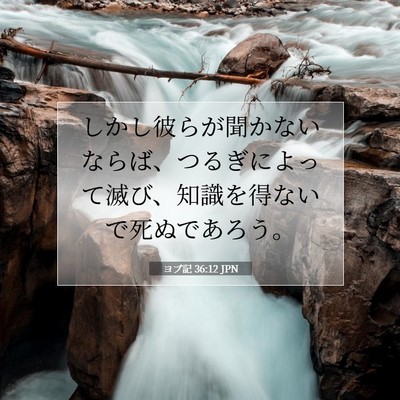 Picture 07 - ヨブ記 36:12 JPN - しかし彼らが聞かないならば、つる - Bible Verse Picture
