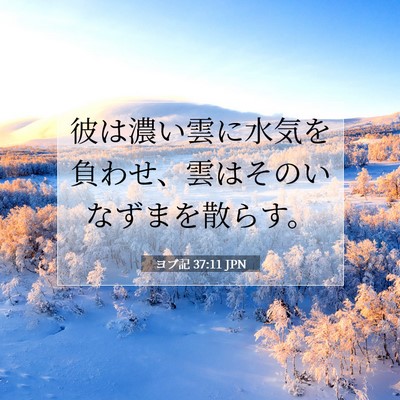 Picture 07 - ヨブ記 37:11 JPN - 彼は濃い雲に水気を負わせ、雲はそ - Bible Verse Picture
