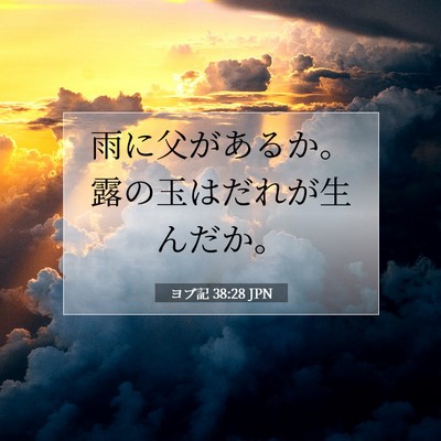 Picture 07 - ヨブ記 38:28 JPN - 雨に父があるか。露の玉はだれが生 - Bible Verse Picture
