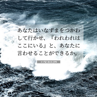 Picture 07 - ヨブ記 38:35 JPN - あなたはいなずまをつかわして行か - Bible Verse Picture