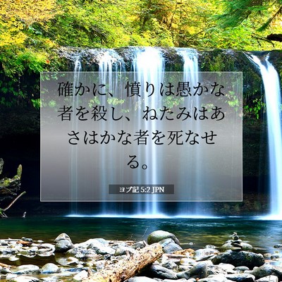 Picture 07 - ヨブ記 5:2 JPN - 確かに、憤りは愚かな者を殺し、ね - Bible Verse Picture