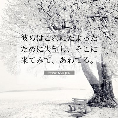 Picture 07 - ヨブ記 6:20 JPN - 彼らはこれにたよったために失望し - Bible Verse Picture