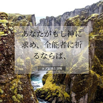 Picture 07 - ヨブ記 8:5 JPN - あなたがもし神に求め、全能者に祈 - Bible Verse Picture