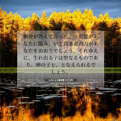Picture 07 - ルカによる福音書 1:35 JPN - 御使が答えて言った、「聖霊があな - Bible Verse Picture