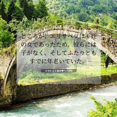 Picture 07 - ルカによる福音書 1:7 JPN - ところが、エリサベツは不妊の女で - Bible Verse Picture