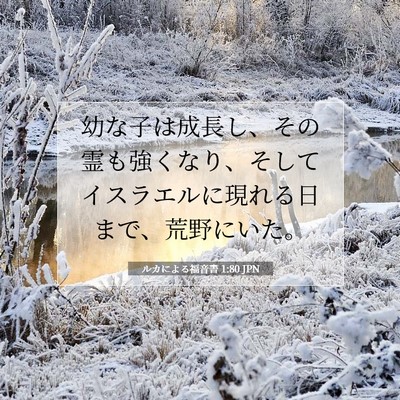 Picture 07 - ルカによる福音書 1:80 JPN - 幼な子は成長し、その霊も強くなり - Bible Verse Picture